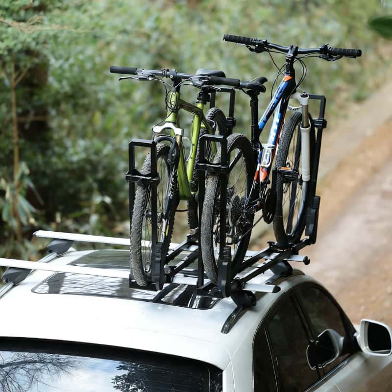Roof Bike Rack Steel - Universal Fit for SUV & Off-Road Vehicles with Cross Bar Installation
