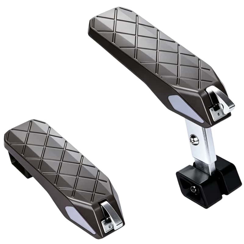 Heavy-Duty Folding Car Door Step 104 — Aerospace Aluminum,5-Angle Scissor Lock